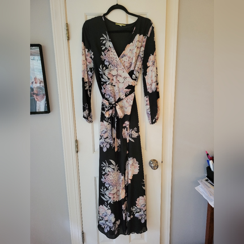 Long sleeved Wrap Floral Dress